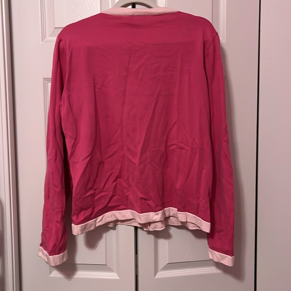 Pink Button-Up Women's Cardigan - Picture 3 of 3